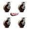 Service Caster 10'' Heavy Duty High Temp Phenolic Swivel Caster Set with Brakes , 4PK CRAN-SCC-KP92S1030-PHRHT-SLB-4 - alternate 2